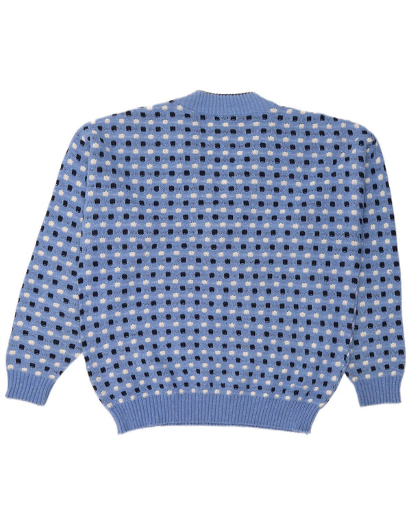 C&A Damen-Pullover mit V-Ausschnitt, IT 48/50 XL, blau kariert, Baumwolle