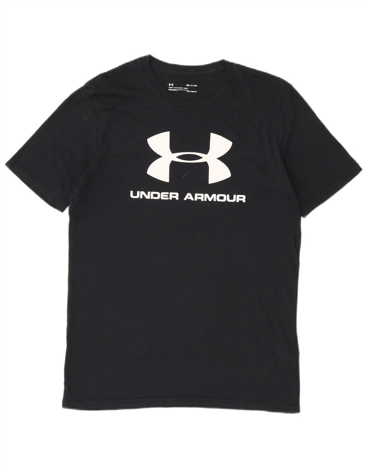 Under Armour Herren Heat Gear Graphic T-Shirt Top Small Schwarz Baumwolle