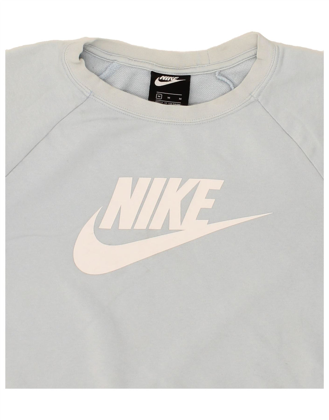 NIKE Womens Oversized Graphic Sweatshirt Jumper UK 14 Medium Blue Cotton Vintage Nike and Second-Hand Nike from Messina Hembry 