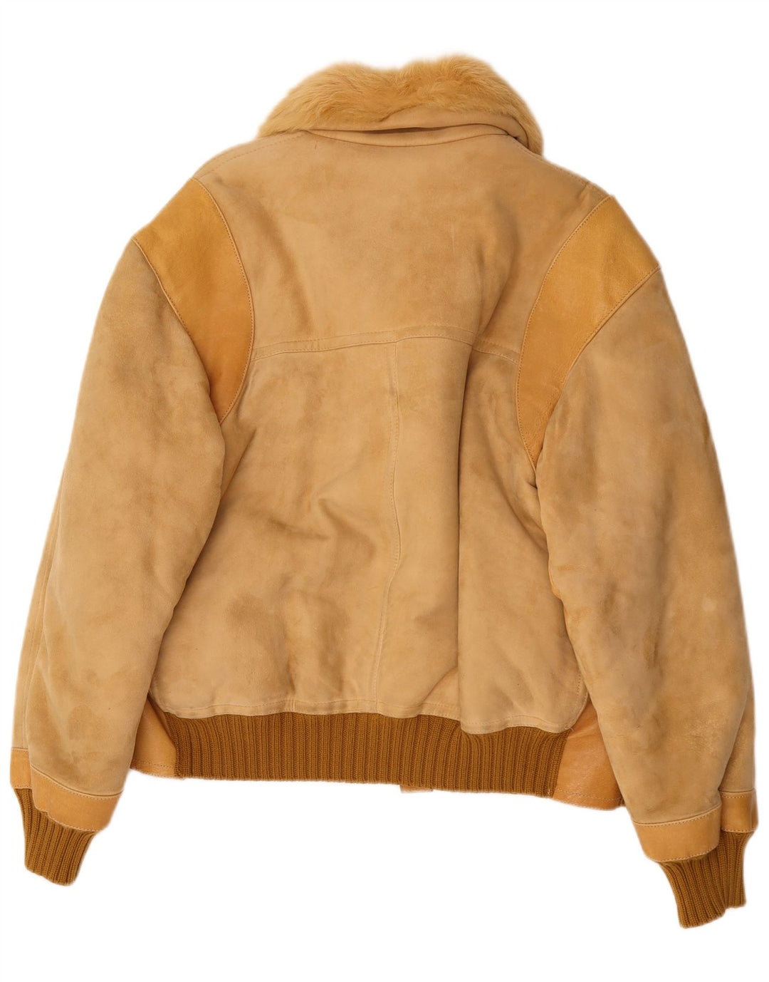 Vintage Herren Bomber Shearling Jacke UK 38 Medium Beige