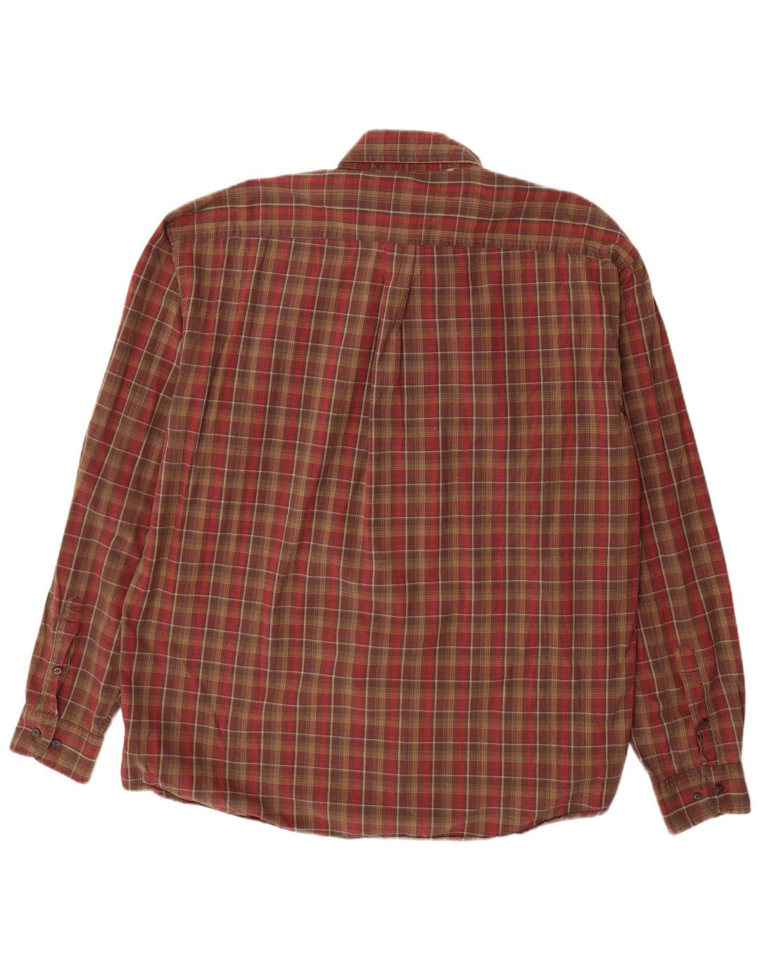 Sergio Tacchini Herrenhemd 2XL braun kariert Baumwolle