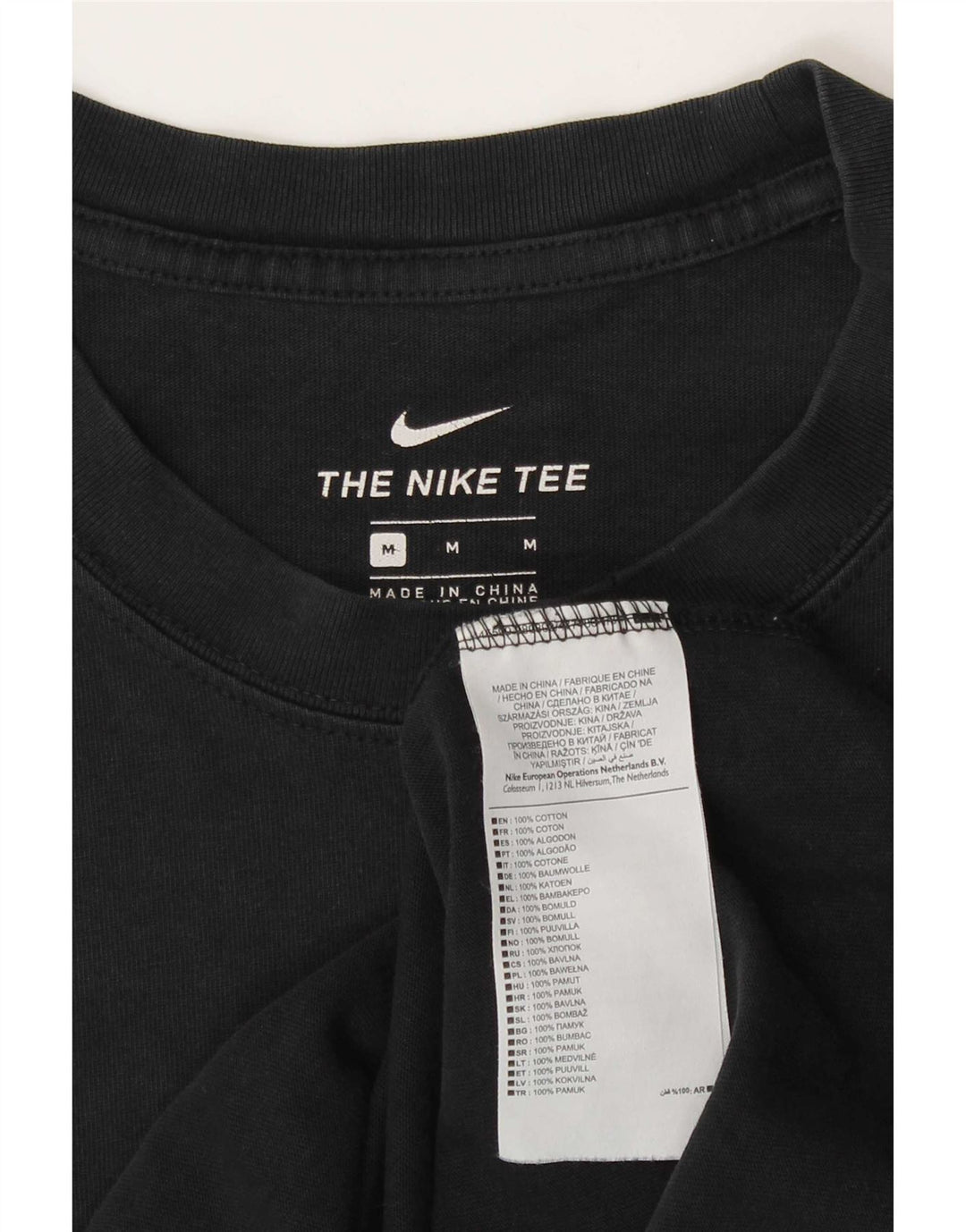 Nike Herren-T-Shirt mit Grafik, mittelgroß, schwarze Baumwolle