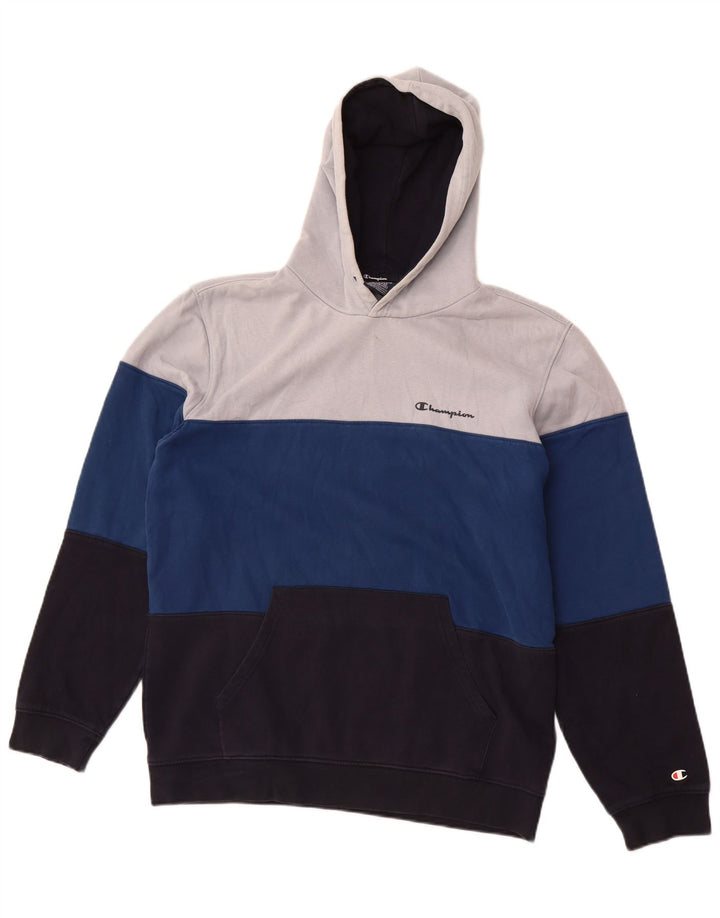 CHAMPION Herren Kapuzenpullover XL Mehrfarbige Colourblock-Baumwolle