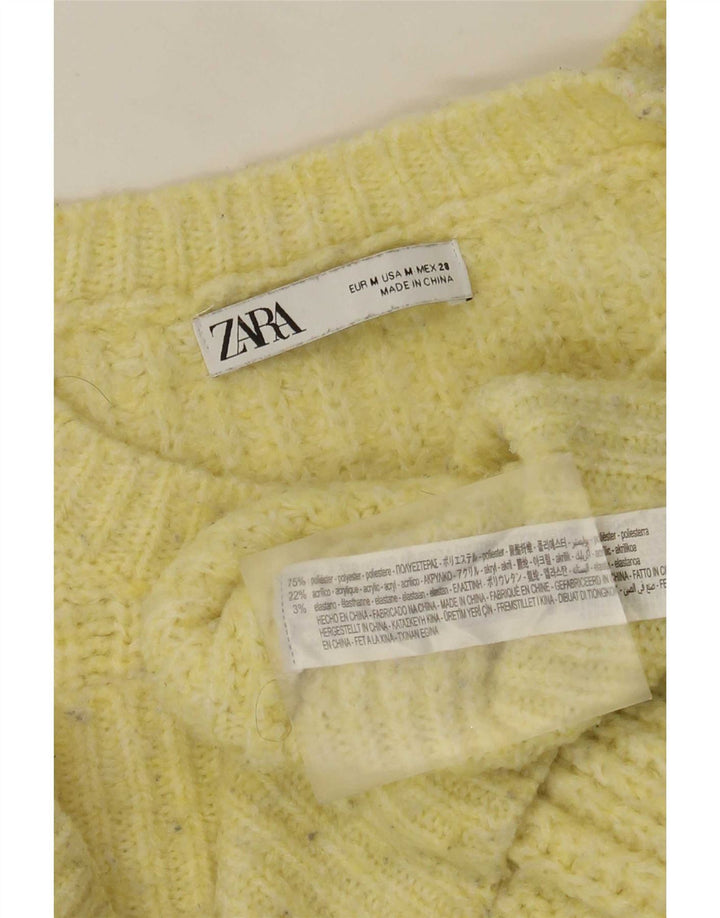 Zara Damen-Pullover, übergroß, Rundhalsausschnitt, Gr. 14, Mittelgelb