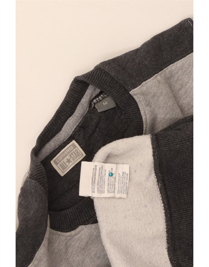 Converse Damen Grafik-Sweatshirt-Pullover UK 14 Mittelgrauer Farbblock