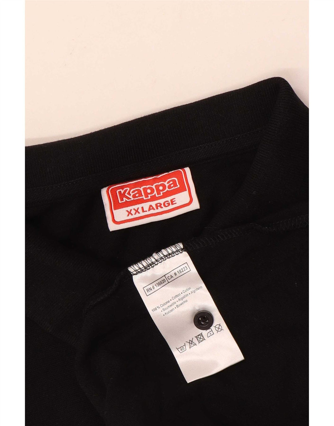 Kappa Herren Poloshirt 2XL Schwarz Baumwolle