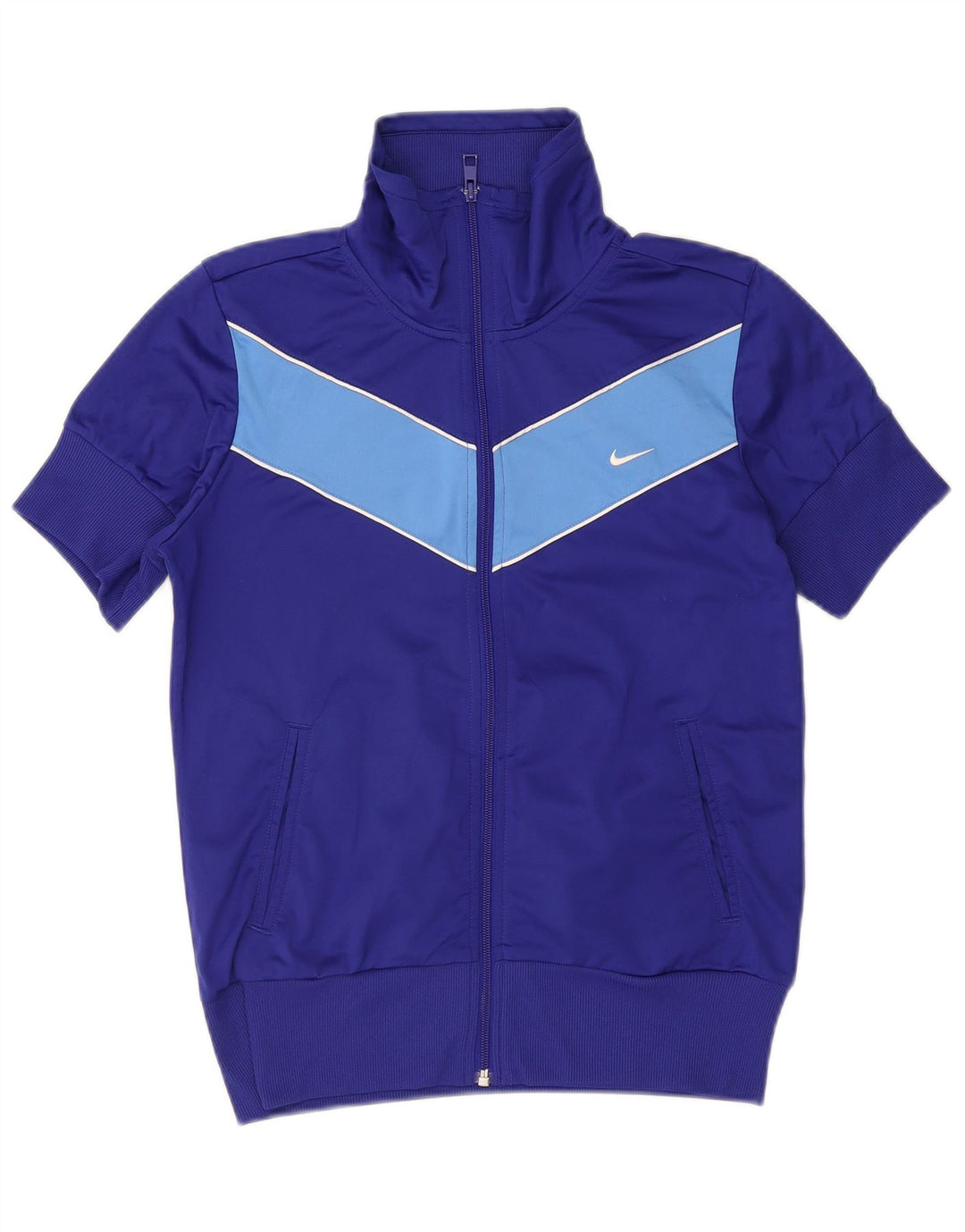 Nike Damen-Trainingsanzug-Top-Jacke, UK 14, mittleres Marineblau, Farbblock