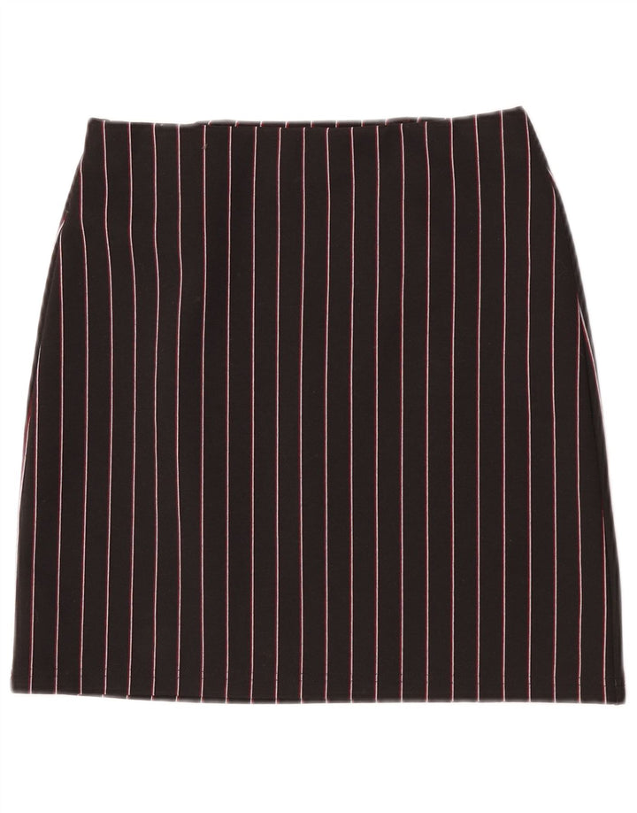 Marks & Spencer Damen Minirock UK 8 Small W26 Schwarz gestreift Polyester