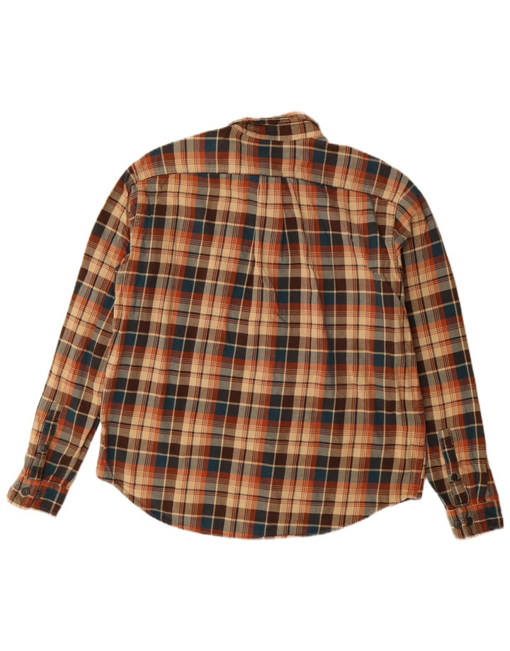 Eddie Bauer Herren-Flanellhemd, groß, beige, kariert, Baumwolle