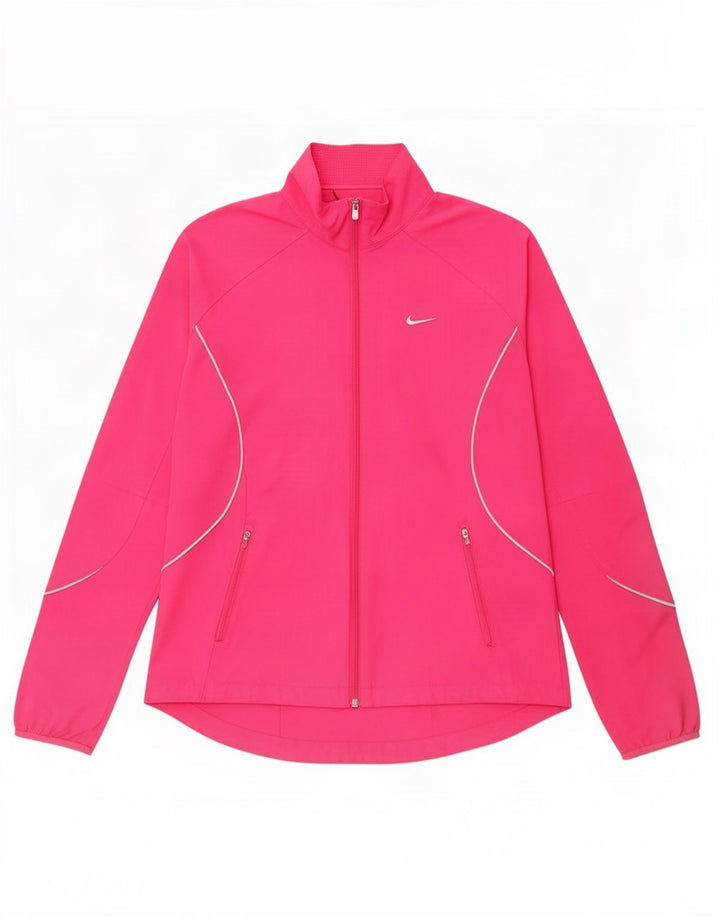 Nike Damen-Trainingsanzug-Top-Jacke UK 10/12 Mittelrosa Polyester