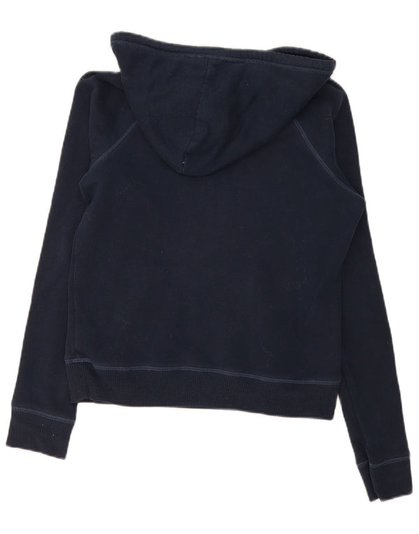 Hollister Womens Graphic Hoodie Pullover UK 10 Small Marineblau Baumwolle