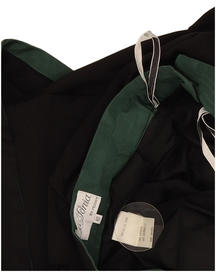 Perry Damen Faltenrock IT 40 Small W27 Schwarz geblümte Viskose