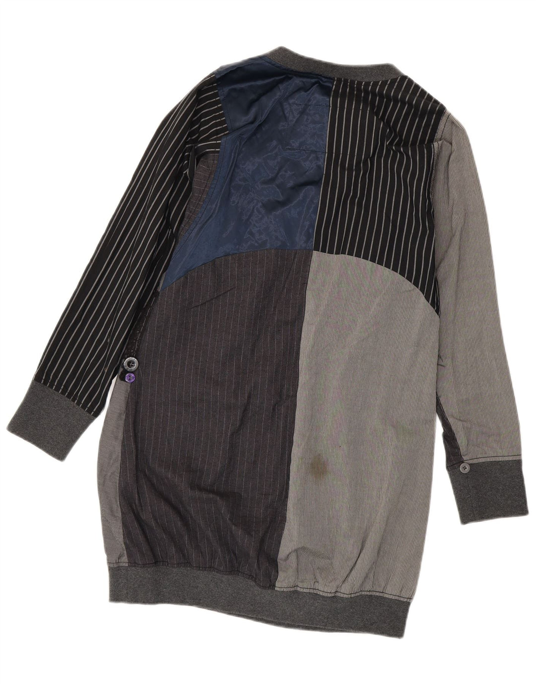 Desigual Damen Langarm-Blasenkleid EU 38 Mittelgrauer Farbblock