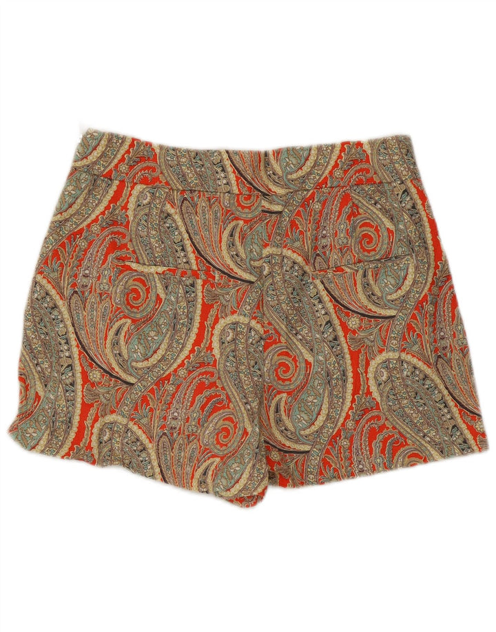 ZARA Damen Shorts Medium W28 Mehrfarbige Paisley-Baumwolle