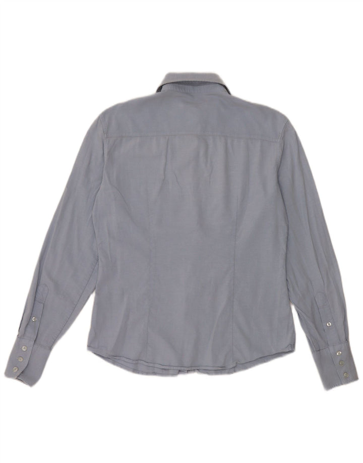 Gant Damen-Hemd UK 12 aus mittelblauer Baumwolle