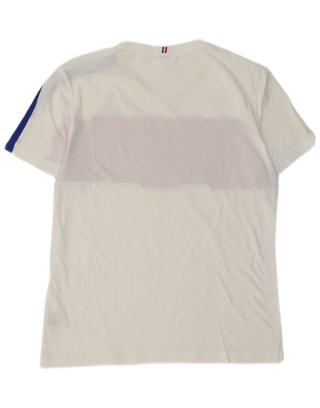 LE COQ SPORTIF Herren-T-Shirt-Oberteil aus mittelweißer Colourblock-Baumwolle