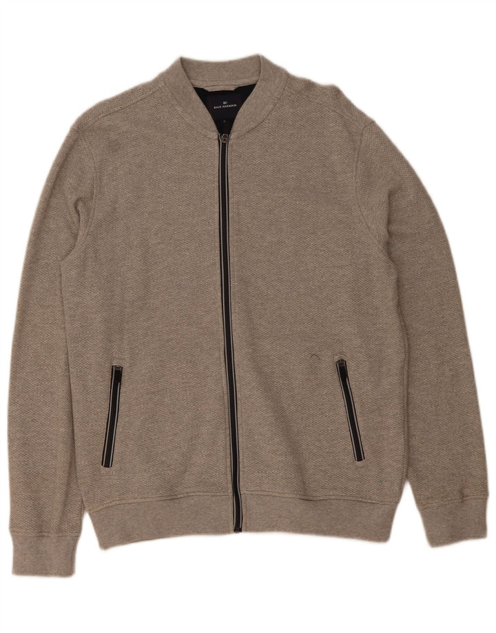 Marks & Spencer Herren Blue Harbor Trainingsanzug-Oberteil aus mittelgrauer Baumwolle