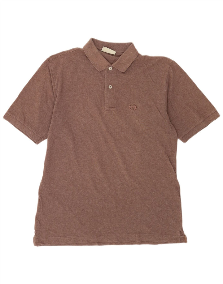 Sergio Tacchini Herren Poloshirt IT 50 Große braune Baumwolle