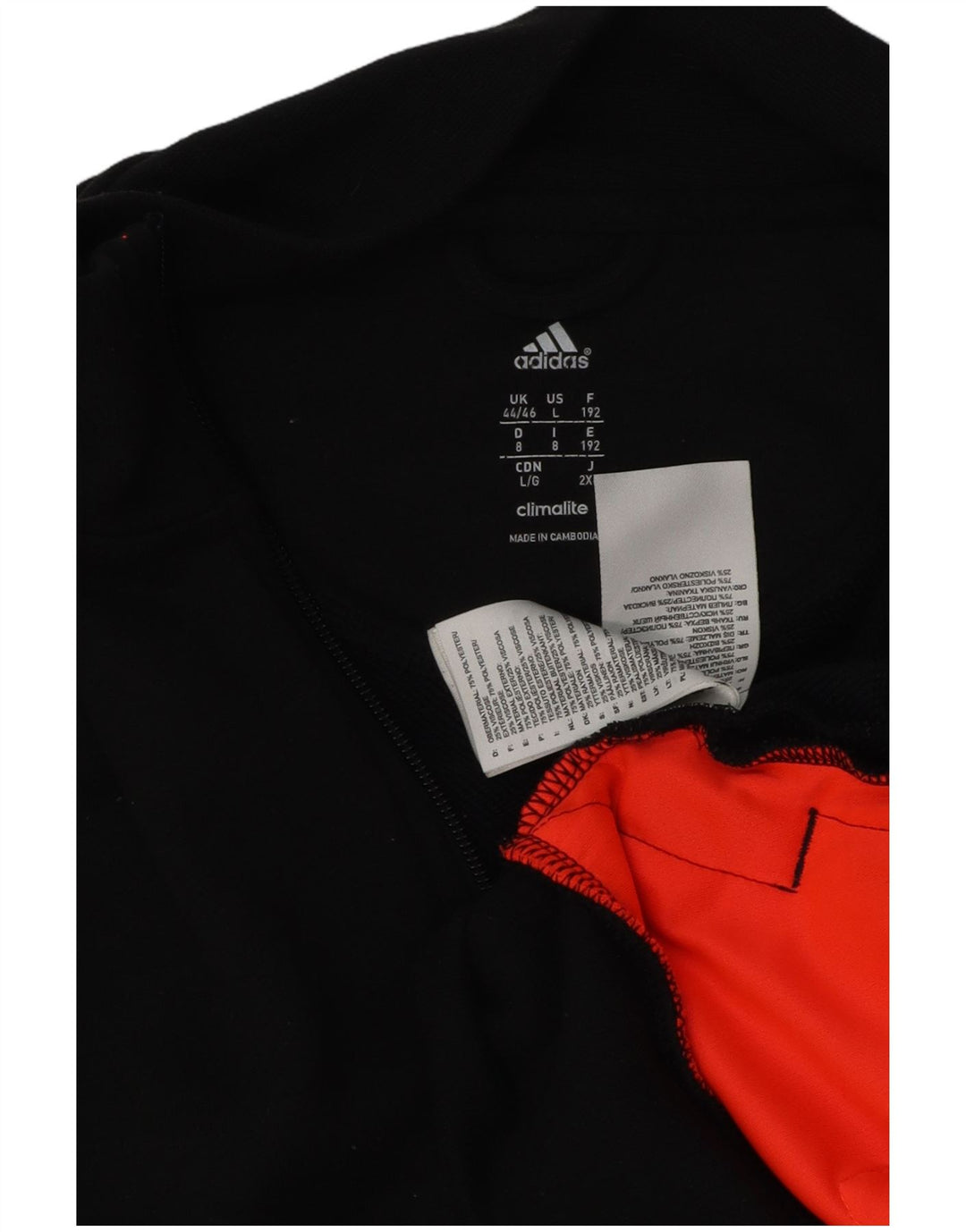 Adidas Herren Climalite Trainingsanzug Top Jacke UK 44/46 Große schwarze Baumwolle