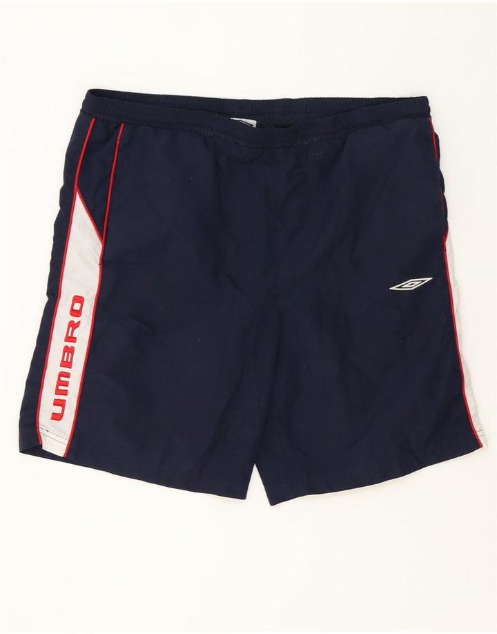 UMBRO Herren-Badeshorts mit Grafik, mittelgroß, Marineblau, Farbblock-Polyester