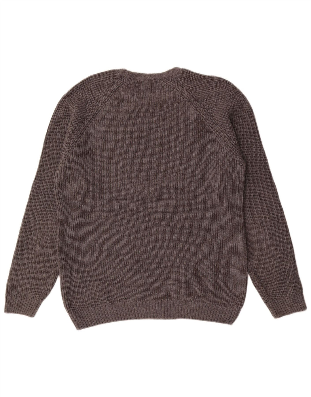 Zara Herren-Pullover mit Rundhalsausschnitt, mittelgraue Baumwolle