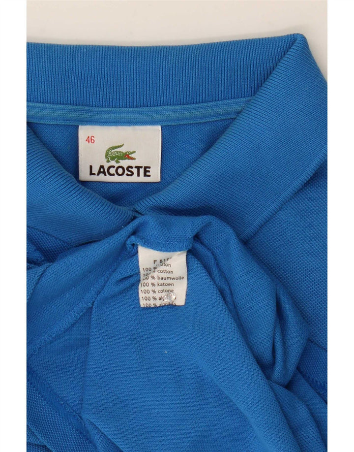 Lacoste Damen Poloshirt Größe 46 XL Blaue Baumwolle