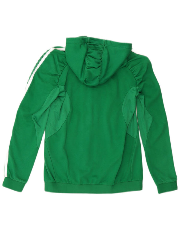 ADIDAS Womens Ireland Zip Hoodie Pullover UK 14 Große grüne Baumwolle