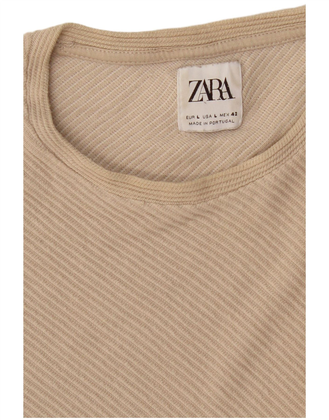ZARA Herren Top Langarm Large Beige