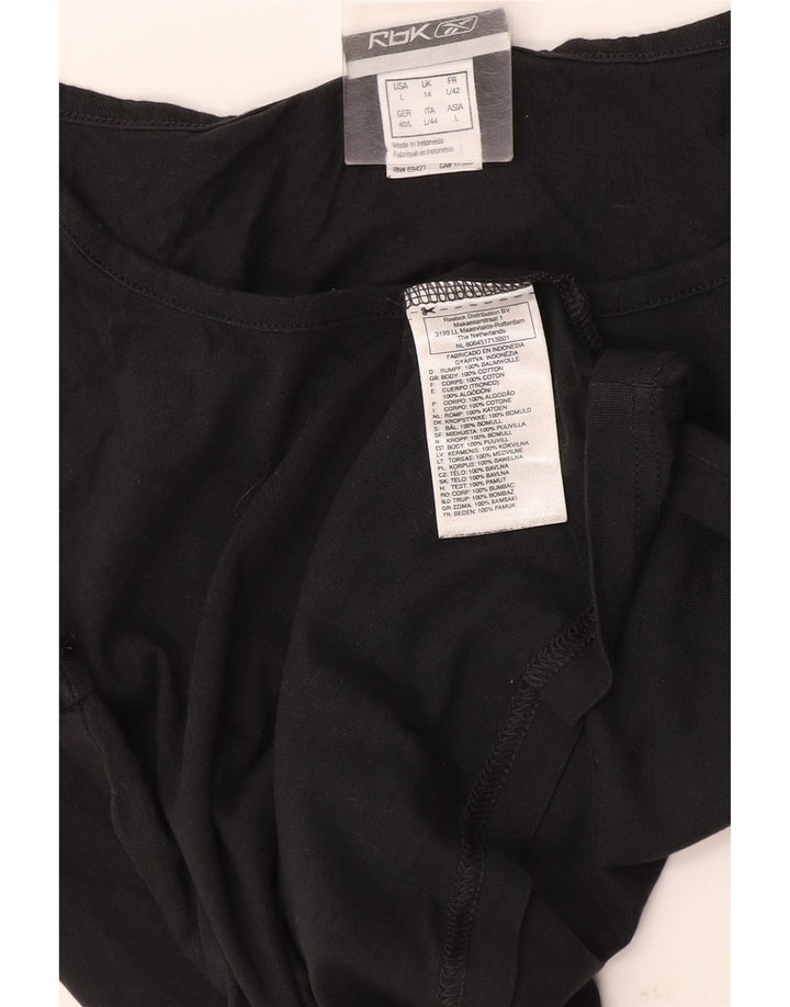Reebok Damen T-Shirt Top UK 14 Large Grau Baumwolle