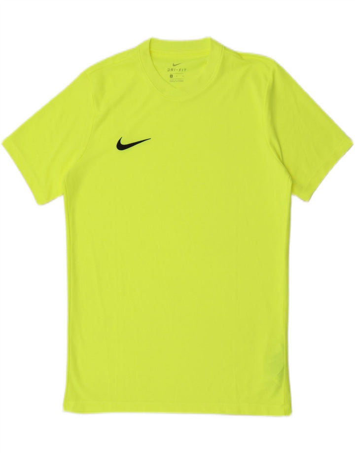 Nike Herren Dri Fit T-Shirt Top Mittelgelbes Polyester