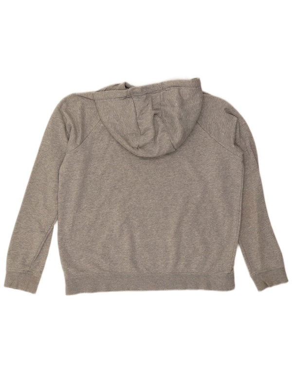 Nike Damen Kapuzenpullover UK 14 Mittelgrau gefleckte Baumwolle