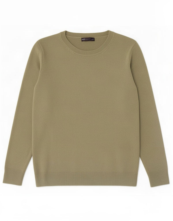 Marks & Spencer Damen-Pullover mit U-Boot-Ausschnitt, UK 12, Medium Khaki, Acryl