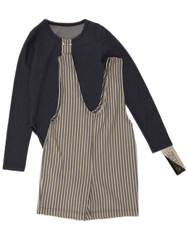 Vintage Damen 2-teiliges Set UK 8 Small Blau gestreift