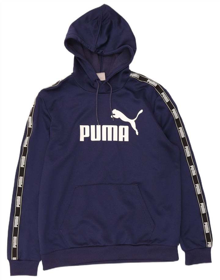 Puma Herren-Kapuzenpullover mit Grafik, groß, marineblau, Polyester