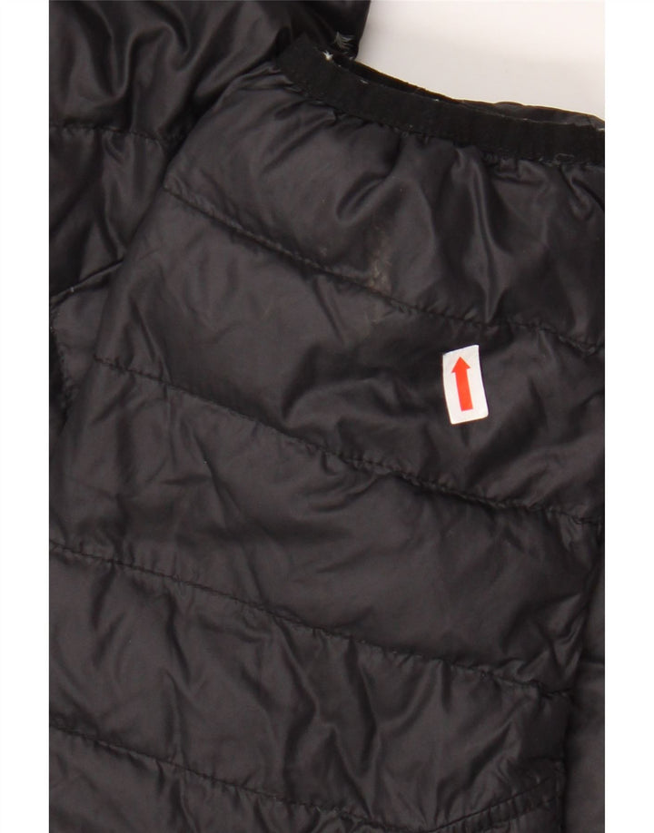 DIESEL Wattierte Herrenjacke mit Kapuze, UK 36, kleines schwarzes Nylon