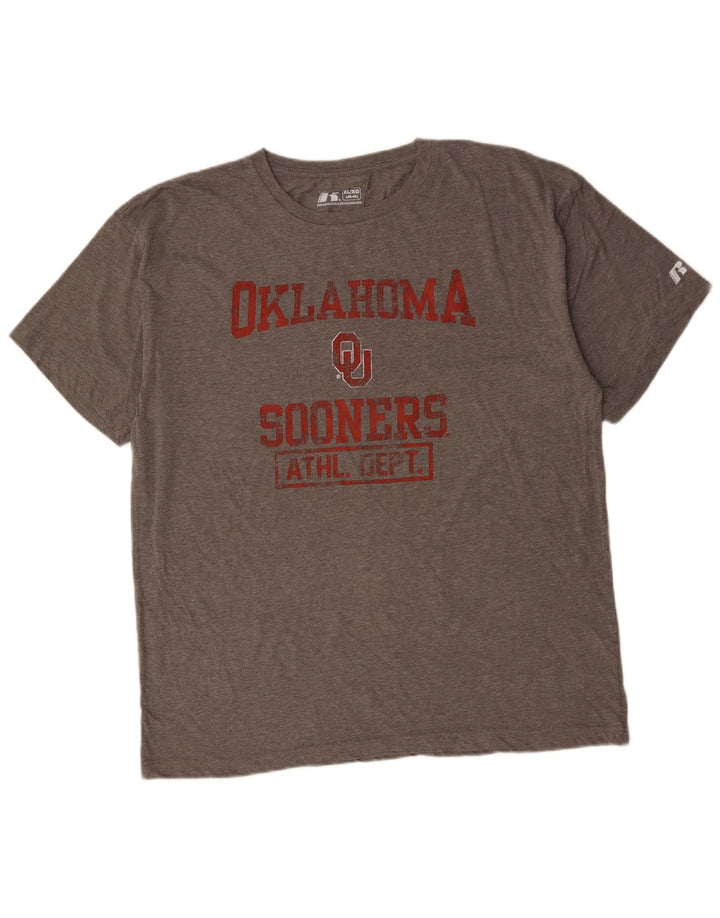 RUSSELL ATHLETIC Herren Oklahoma Sooners Grafik-T-Shirt-Oberteil XL Grau
