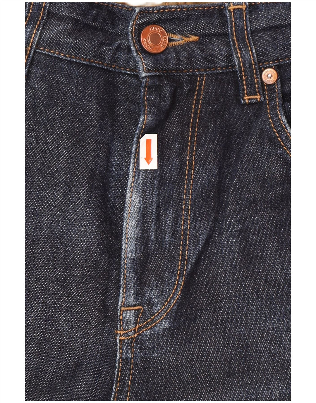 HUGO BOSS Herren Straight Jeans W31 L34 Marineblaue Baumwolle