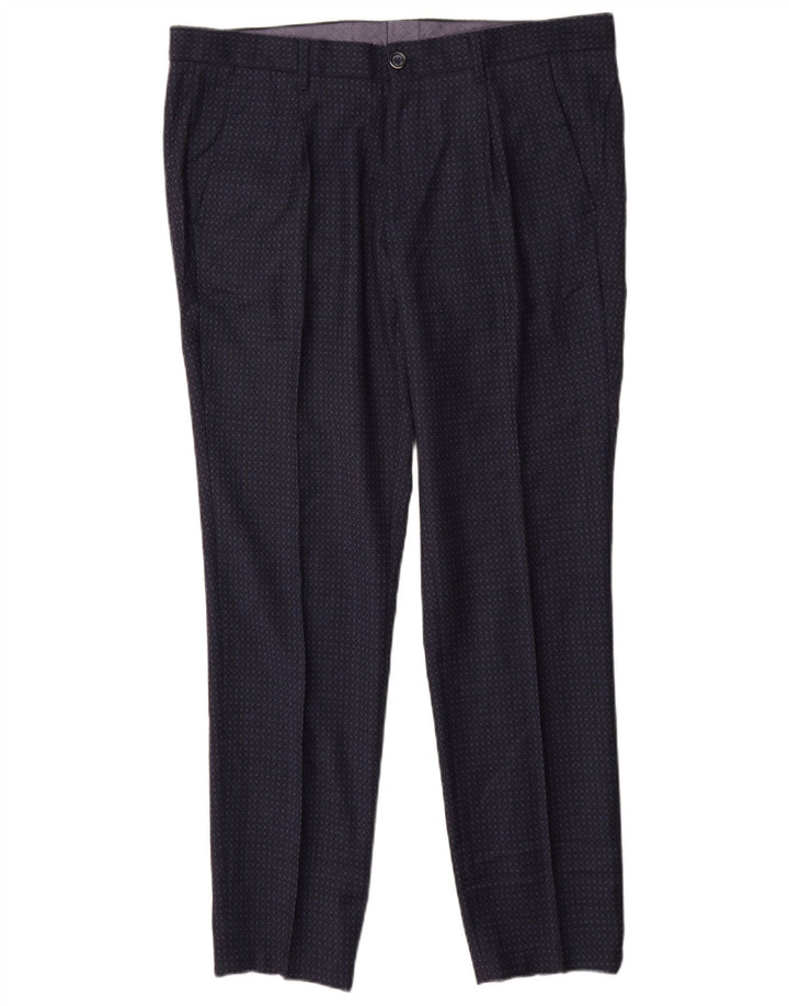 John Barritt Herren 2-teiliger Anzug IT 52/54 XL W36 L31 Marineblau Geometrisch