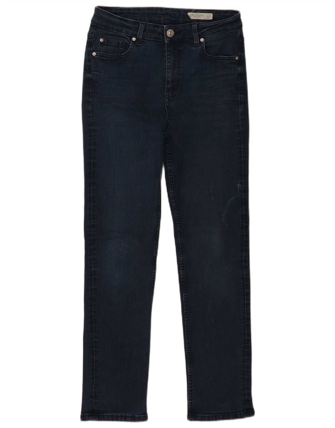 Marks & Spencer Damen Straight Jeans UK 10 Small W30 L27 Marineblau