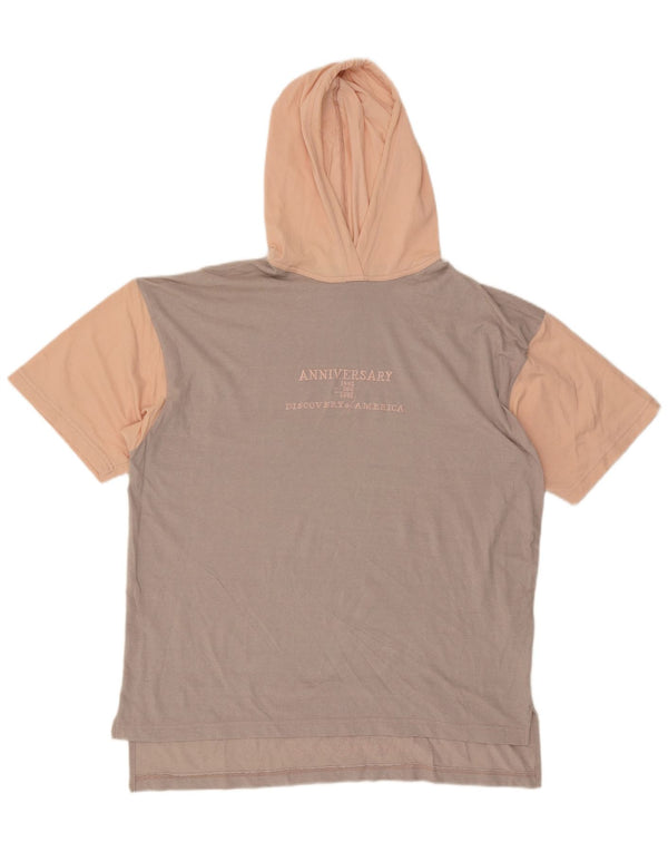 Gabriella Frattini Herren-T-Shirt mit Kapuze, Grafik, XL, Grau, Farbblock