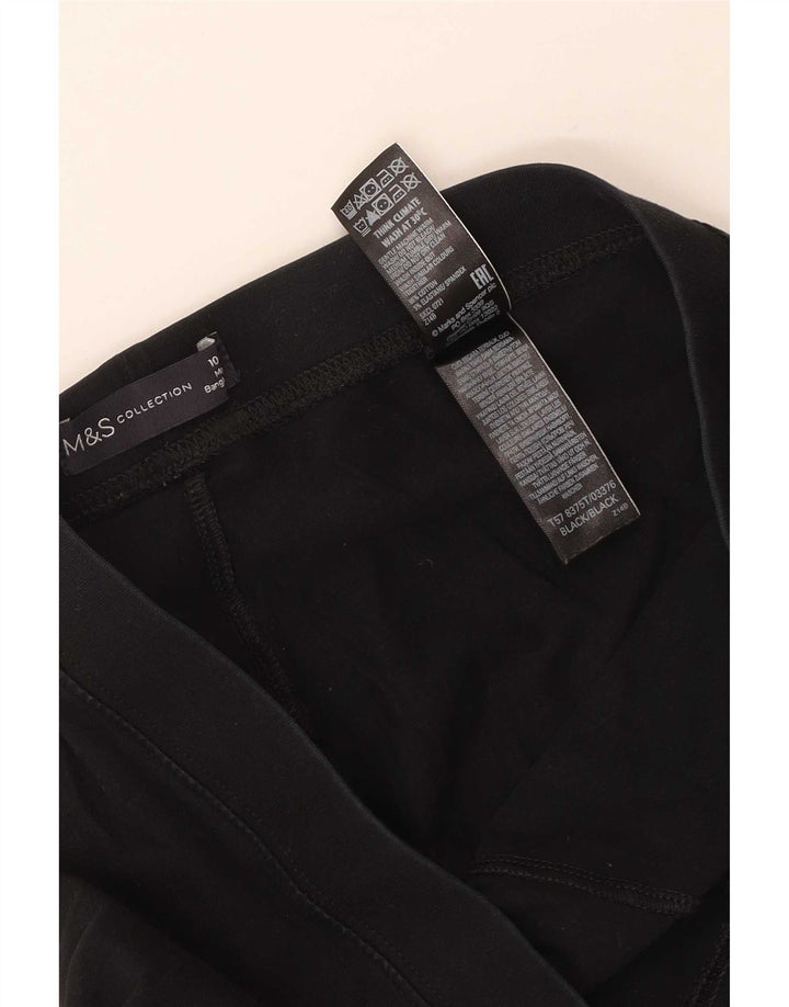 Marks & Spencer Damen Leggings UK 10 Small Schwarz Baumwolle