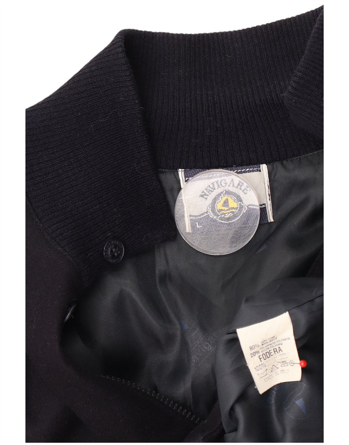 Navigare Herren Bomberjacke UK 40 Große marineblaue Wolle