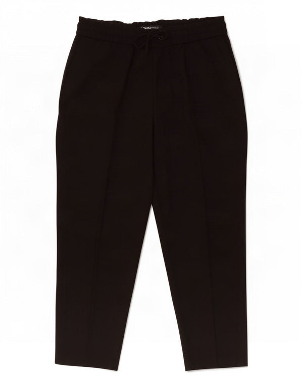 Zara Damen Tapered Cropped-Hose, Größe L, W30, L25, Schwarz, Polyester
