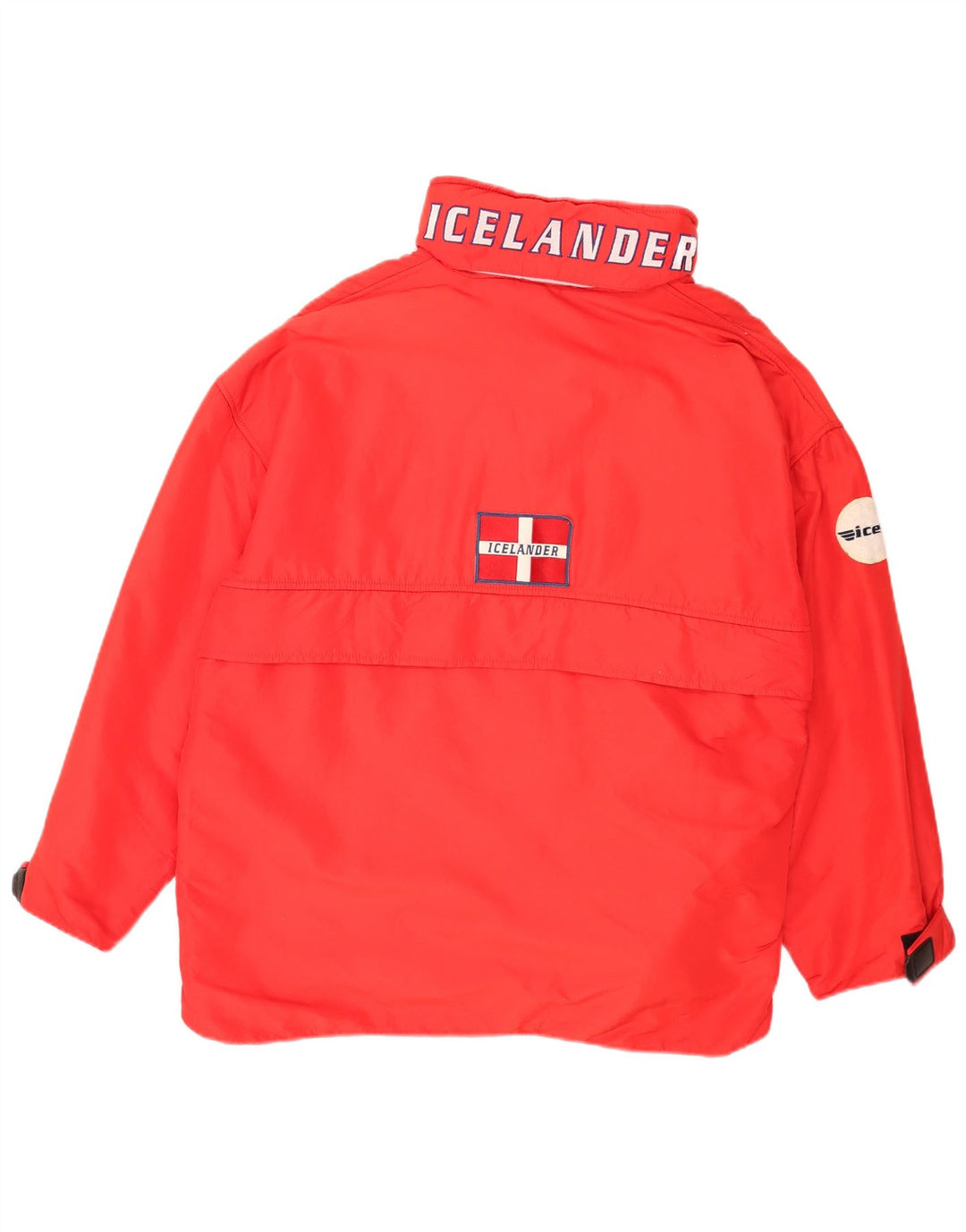 Vintage Herren Utility Kapuzen-Anorakjacke UK 40 Großes rotes Polyamid