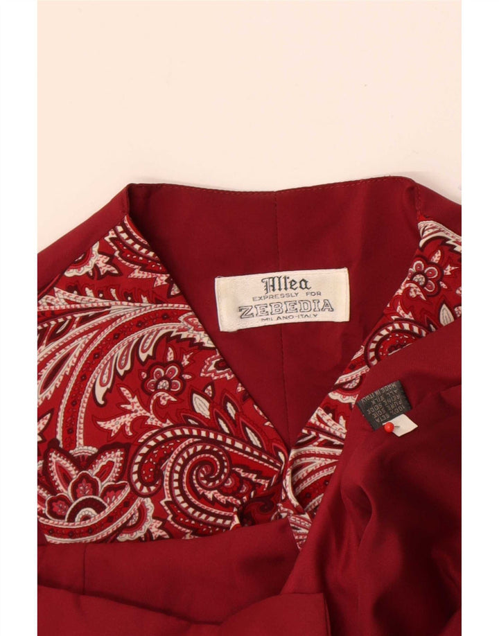 Vintage Herrenweste, kleine rote Paisley-Seide