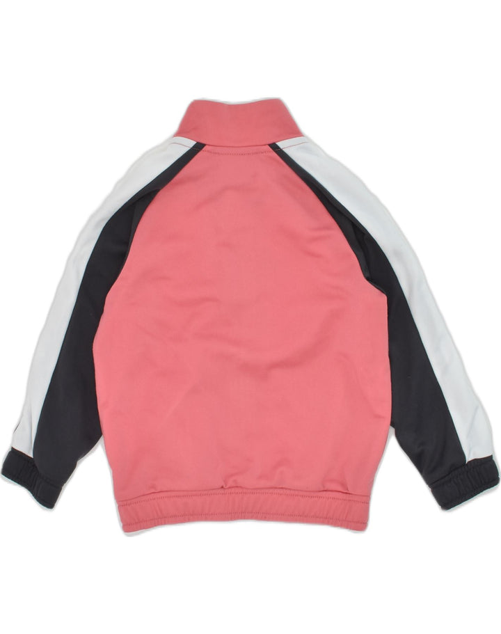 PUMA Baby Girls Graphic Cardigan Sweater 9-12 Months Pink Colourblock | Vintage Puma | Thrift | Second-Hand Puma | Used Clothing | Messina Hembry 