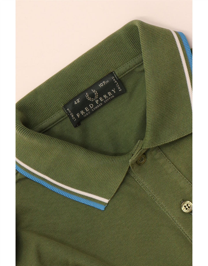 FRED PERRY Herren-Poloshirt aus mittelgrüner Baumwolle