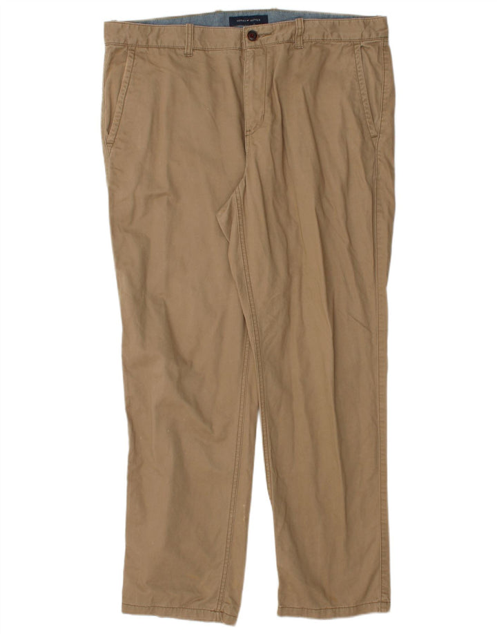 TOMMY HILFIGER Herren gerade Chinohose W36 L30 Beige Baumwolle