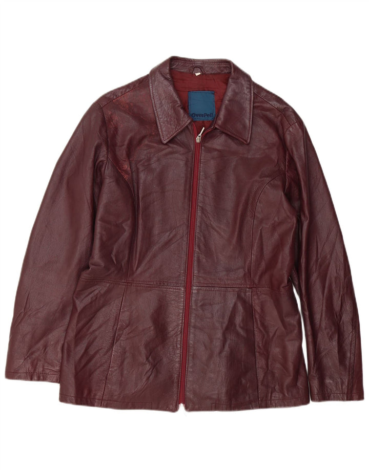 Vintage Damen Lederjacke UK 18 XL Burgunder Leder