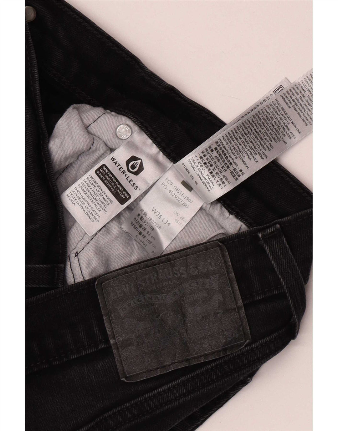 Levi's Herren 511 Slim Jeans W36 L34 Schwarze Baumwolle